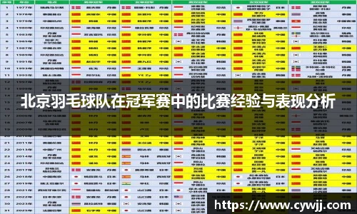 北京羽毛球队在冠军赛中的比赛经验与表现分析